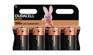 Duracell Plus Power tipo D (paquete de 4)