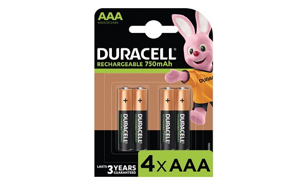 Pack de 4 pilas Recargables Duracell AAA 750mAh